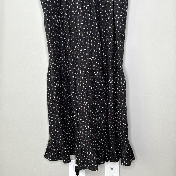 Universal Thread Cotton Ruffle Sleeveless Maxi Dress in Black Floral Size Large - Picture 3 of 9